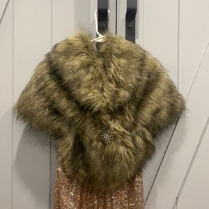 Shawls and Wraps Wedding Faux Fox Fur Bridal